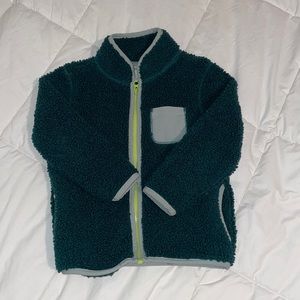 Cat and Jack 3T. Forest Green/lime zipper. Fleece.